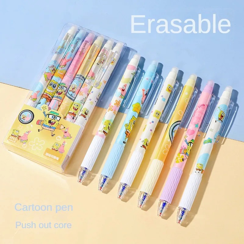 6Pcs/Set SpongeBob Kawaii Eras - огляд і ціна Gel Ink Pen Set