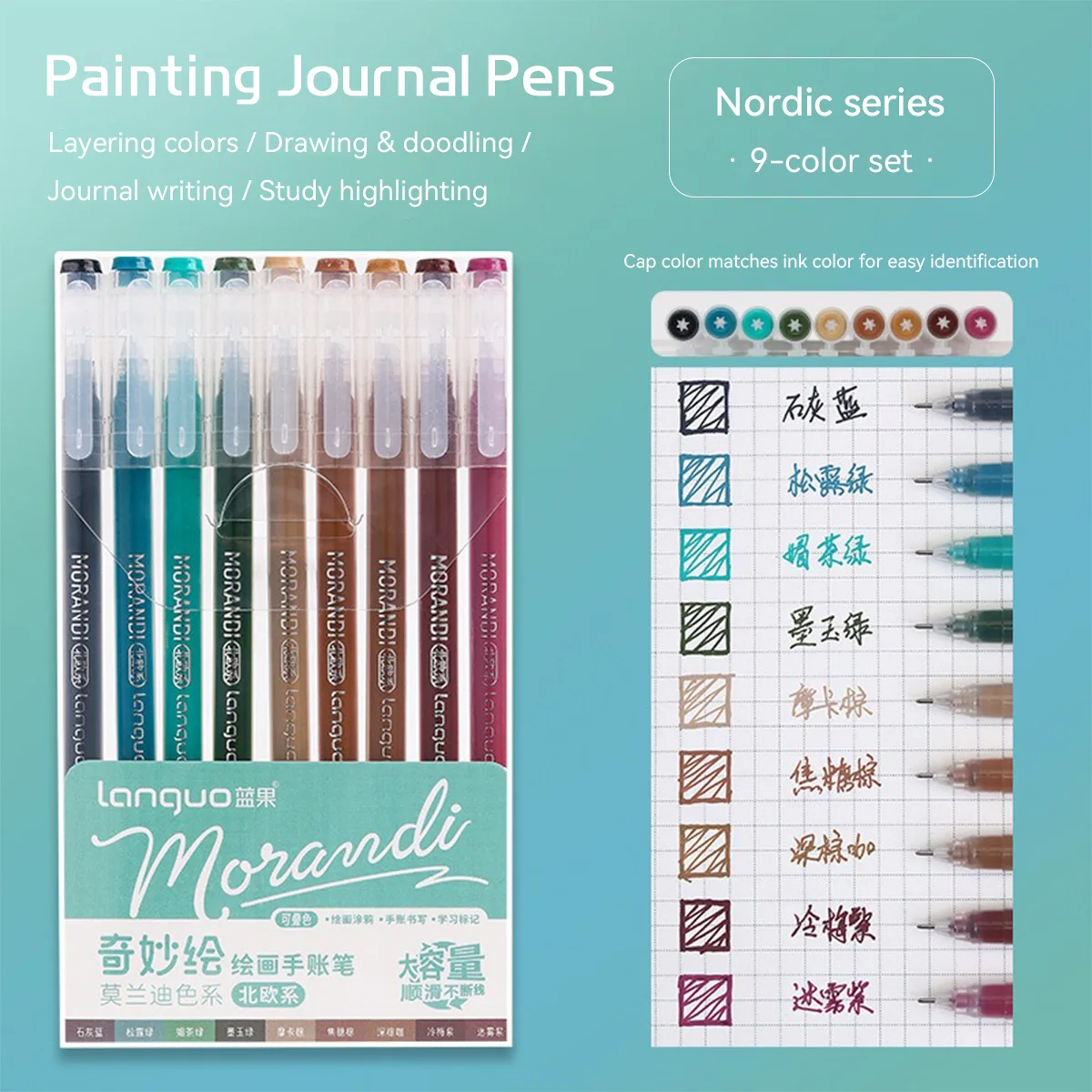 9pcs Set Morandi Color 0.5mm G - огляд і ціна Gel Ink Pen Set