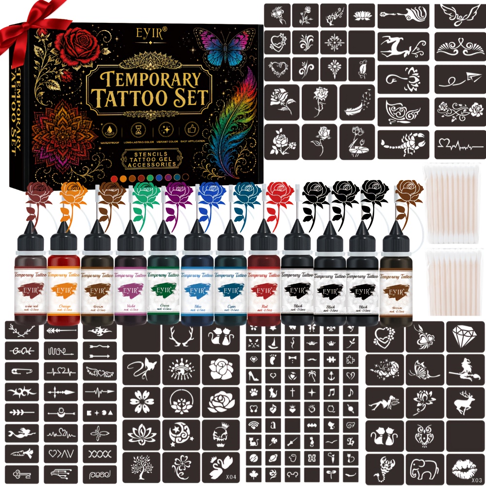 12 Colors Temporary Tattoo Gel - огляд і ціна Gel Ink Pen Set