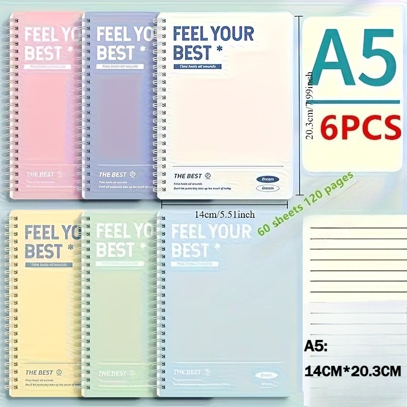 6pcs Spiral Notebook, Simple A - огляд і ціна Graph Paper Pad