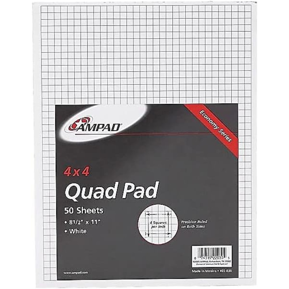 Quad Ruled Graph Paper Pad 8.5 - огляд і ціна Graph Paper Pad