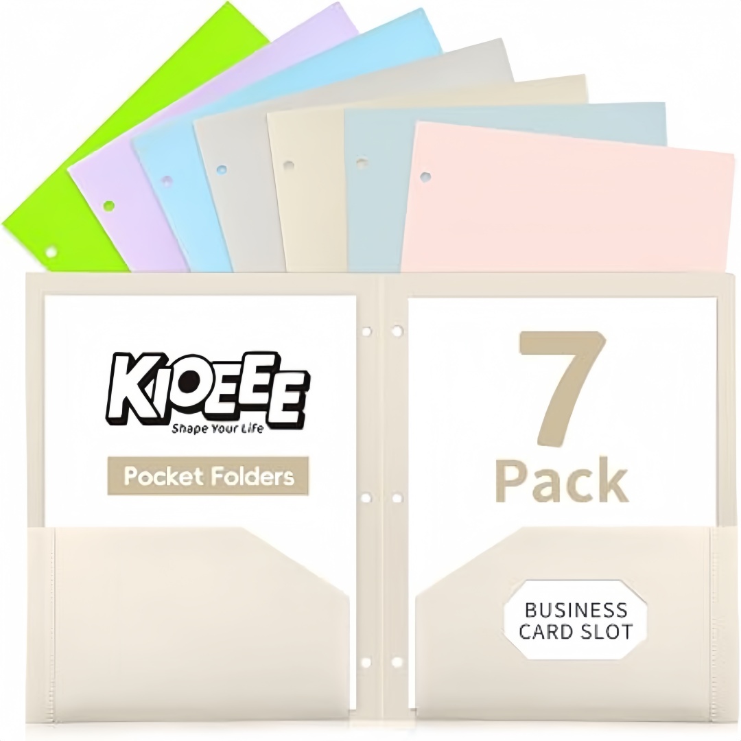 7 Pack Plastic Folders with Po - огляд і ціна Paper Punch 3 Hole